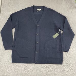 Mutual Weave Cardigan Men 4XL Navy Button Sweater NWT